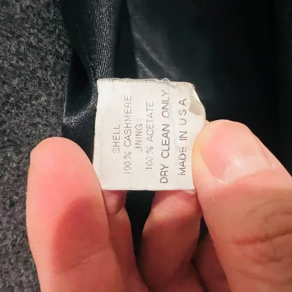 Vintage Regency Pure Cashmere Gray Long Coat Size US 8 / Medium - Picture 10 of 16